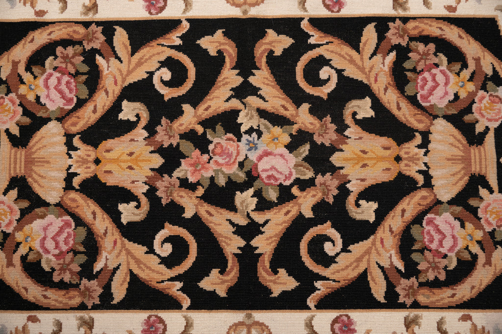 3.0 x 5.0 Needle Point Rug BLACK #F-4005