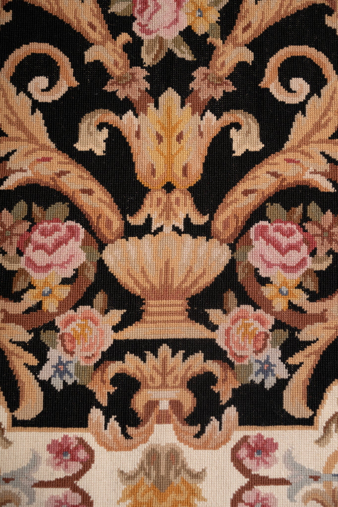 3.0 x 5.0 Needle Point Rug BLACK #F-4005
