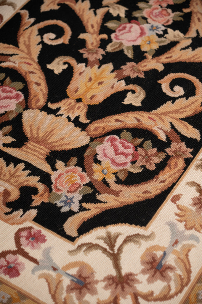 3.0 x 5.0 Needle Point Rug BLACK #F-4005