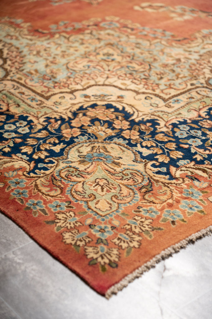 9.3 x 13.6 Semi-Antique Persian Kerman Estate Rug #F-4000