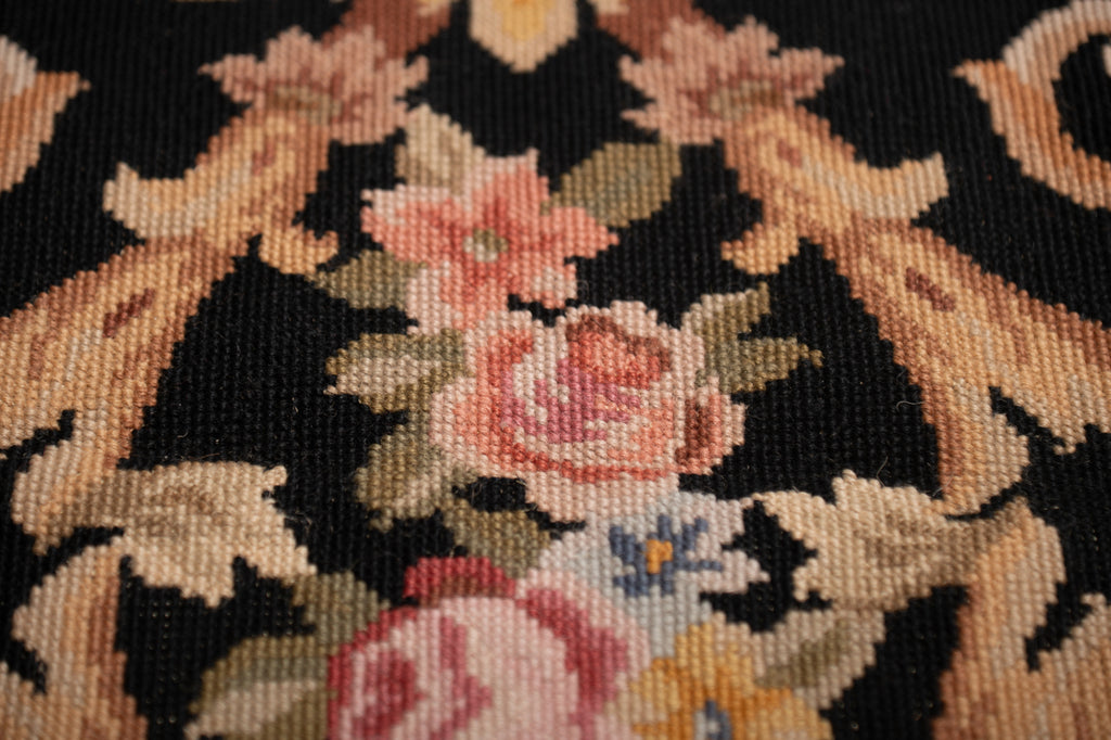 3.0 x 5.0 Needle Point Rug BLACK #F-4005