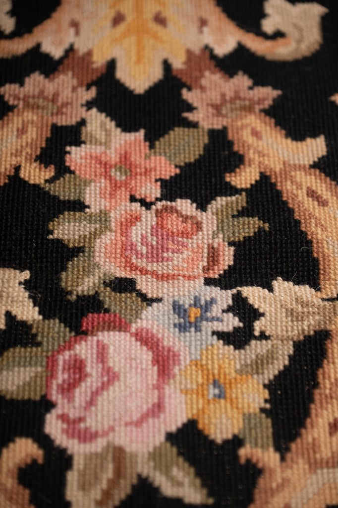 3.0 x 5.0 Needle Point Rug BLACK #F-4005