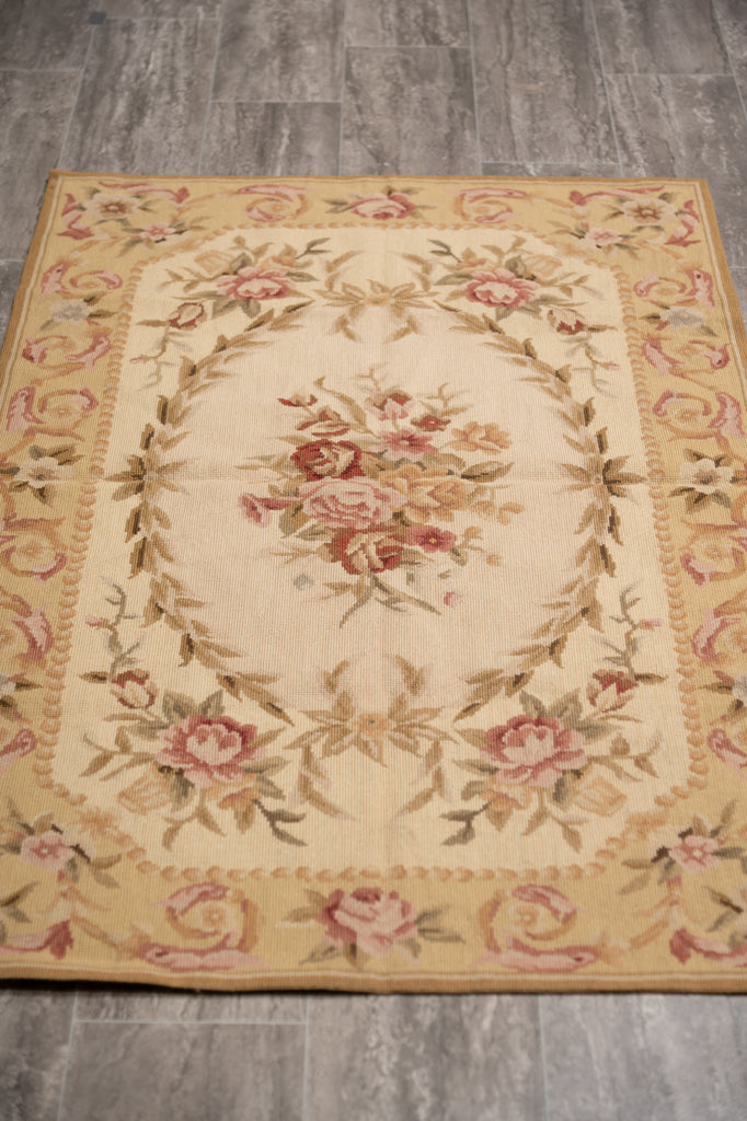 3x5 Needle Point Rug French Aubusson Flat Weave #F-4006