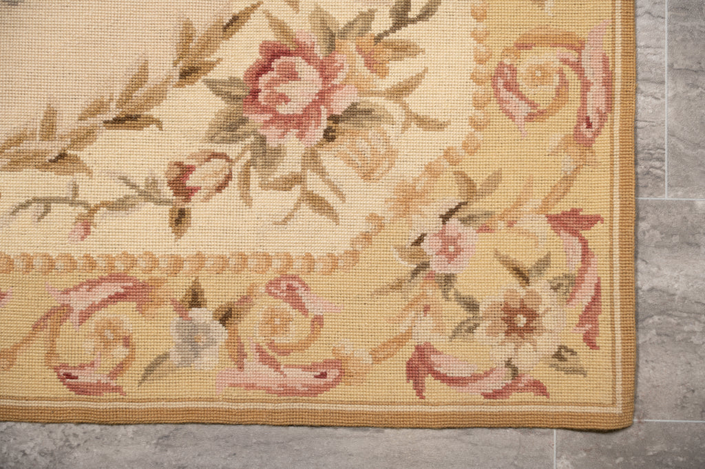 3x5 Needle Point Rug French Aubusson Flat Weave #F-4006