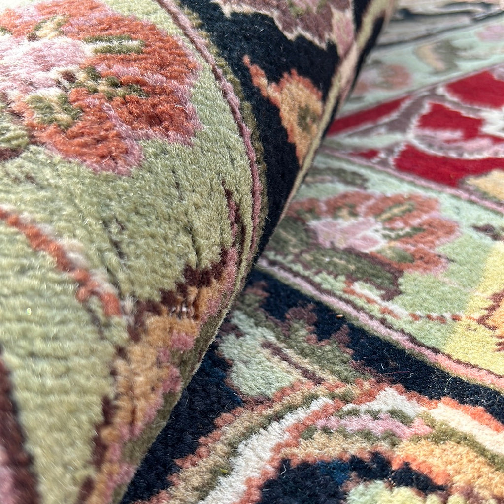 9.3 x 13.1 DEEP RED Black Border Jaipur Rug 26230