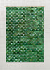 Load image into Gallery viewer, Handmade Forest Green Scalloped Fish Scale Patchwork Cowhide Leather Area Rug