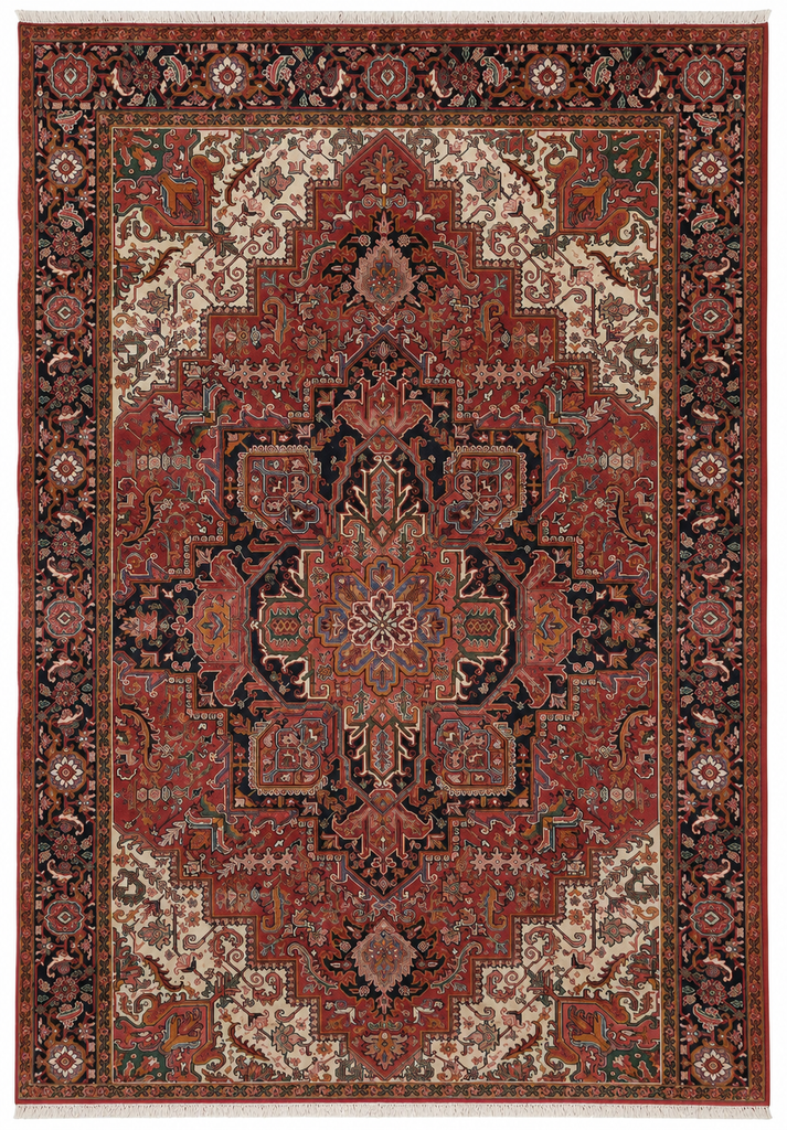 8.7 x 13.6 Persian Heriz Rug Tribal Iran #PIX-11902