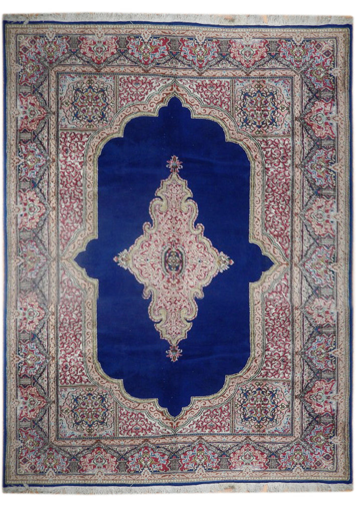 8.2 x 11.4 Authentic Persian Kerman Rug Classic Royal Blue #PIX-23418
