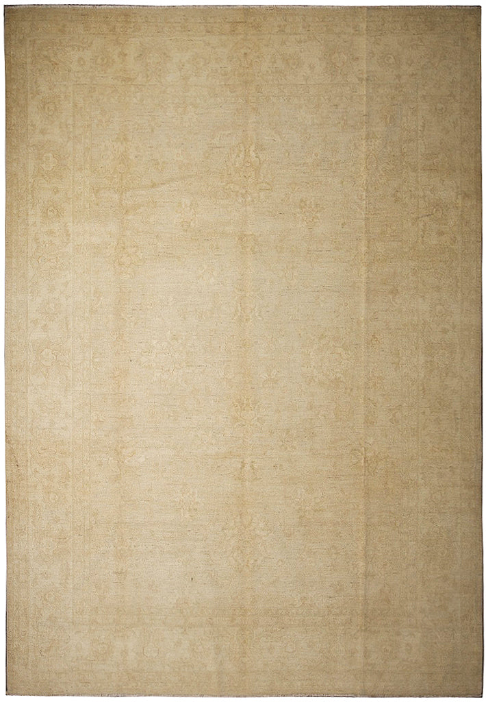 9.0 x 11.8 Handknotted Chobi Peshawar Rug Pale Neutral Warm #PIX-25223