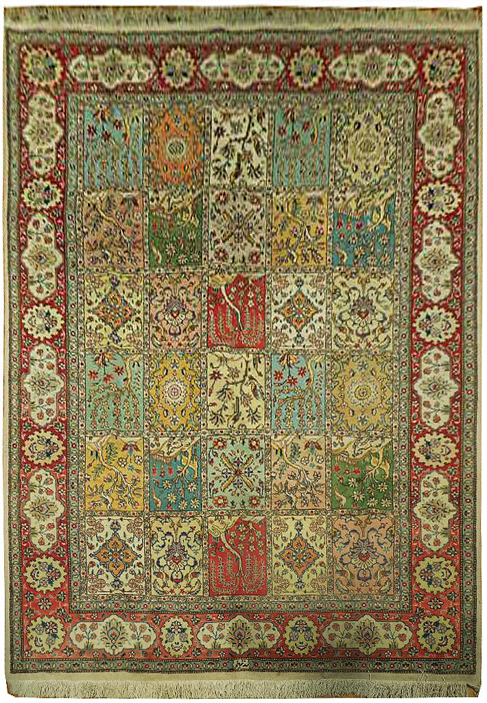 7.4 x 10.2 Persian Handmade Wool Tabriz Garden Bakhtiar Rug  #PIX-25667