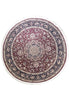 Load image into Gallery viewer, ROUND 8.1x8.1 Quality Wool &amp; Silk Rug BURGUNDY BLACK #25737