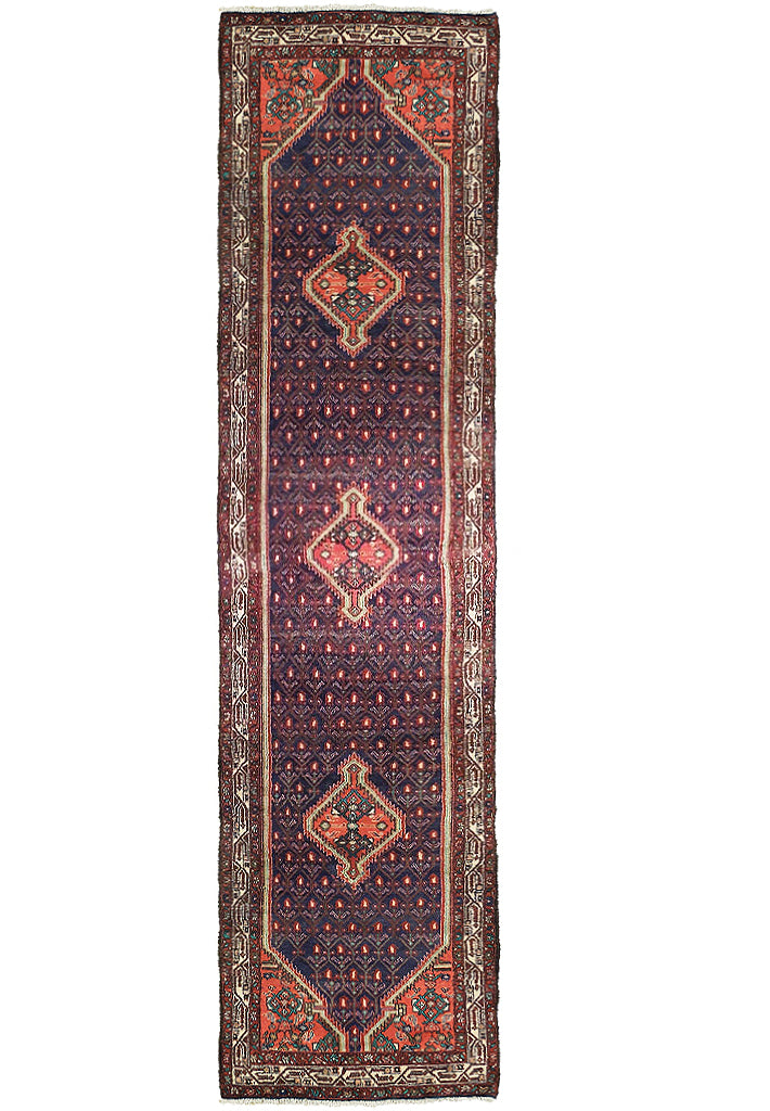 3.2 x 15.6 Navy Blue Runner Semi Antique Persian Rug 25813