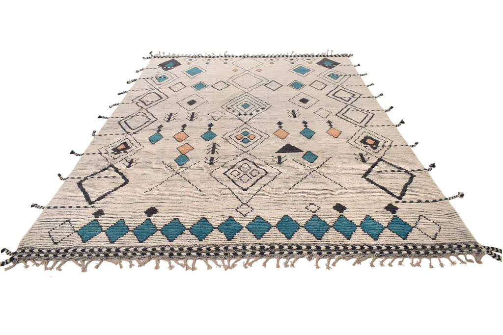 7.11 x 11.3 Handmade Contemporary Moroccan Wool Rug M25