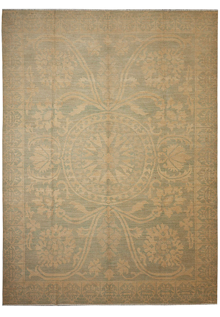 8.8 x 11.9 Light Sage Green New Oushak Rug #PIX-29447