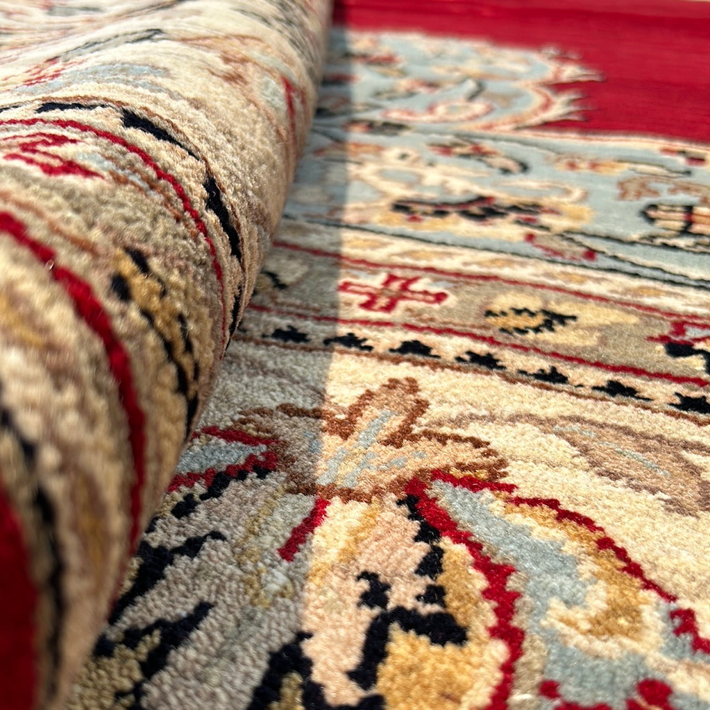 10 x 14 Red White Ivory Rug 17526