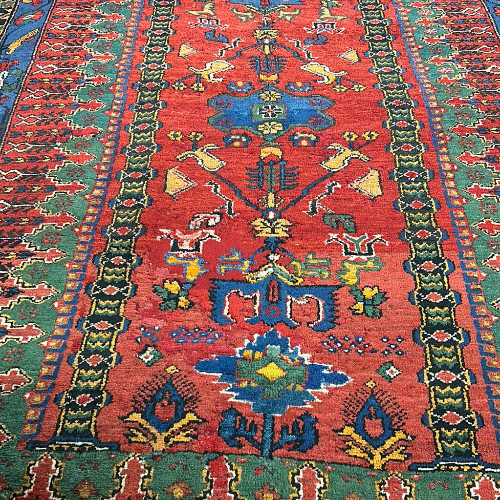 4.8 x 7.7 Red Semi Antique Russian Kazak Runner 73226
