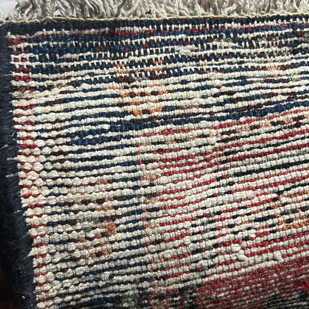 3.7 x 10.11 Red Traditional Persian Hamadan Wool Runner Rug 81512