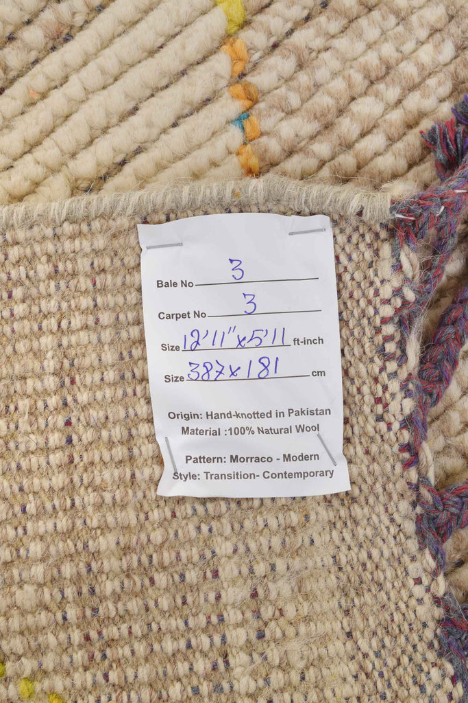 5.11 x 12.11 Handmade Contemporary Moroccan Wool Odd Size Rug M3