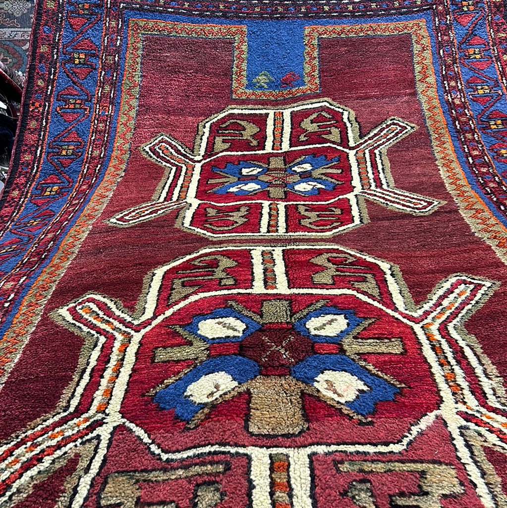 4' x 8' Red-Semi-Antique-Caucasian-Kazak-Runner.jpg