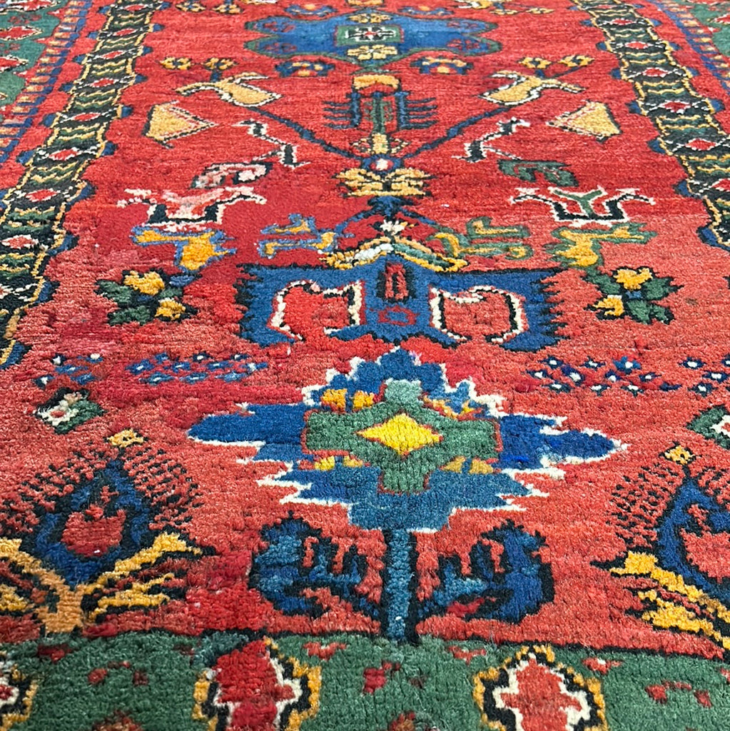 4.8 x 7.7 Red Semi Antique Russian Kazak Runner 73226