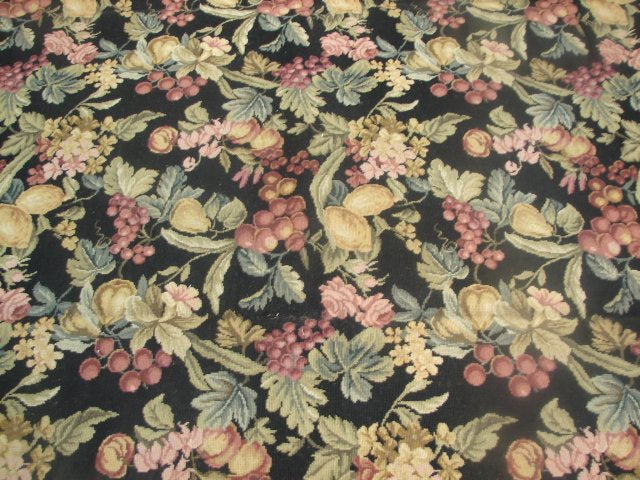 8.4 x 10.2 Black Country French Needlepoint Fruits Rug 11415