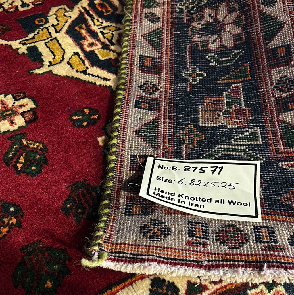 5.3 x 6.10 Red Persian Sirjan Rug 81571