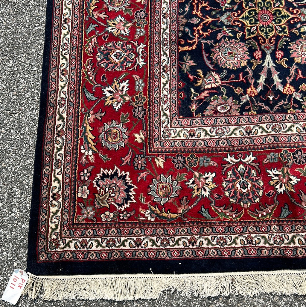 10 x 13.8 Dark Navy Blue Purple Handmade Tabriz Style Rug 1011