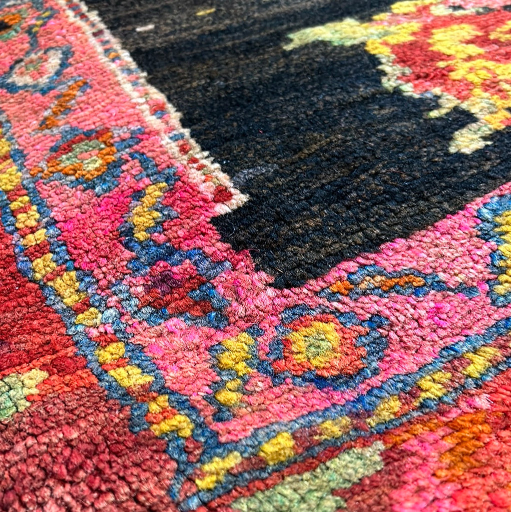 5 x 8.9 Graphite Black Semi Antique Caucasian Kazak Runner 72991