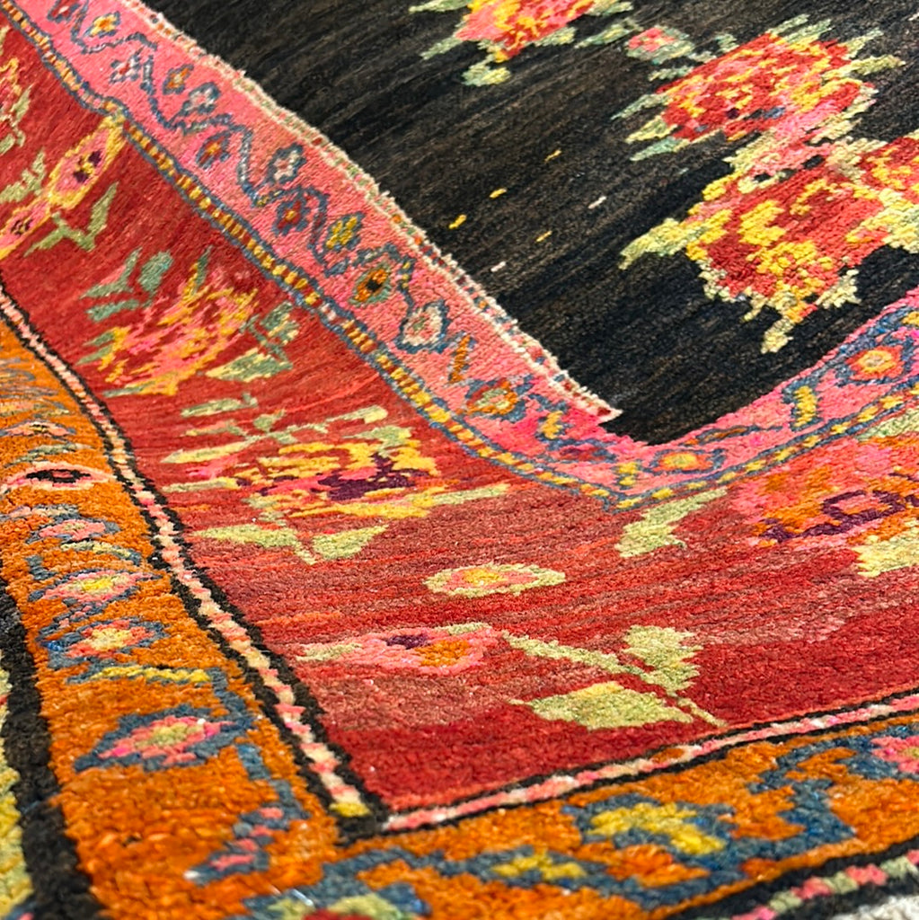 5 x 8.9 Graphite Black Semi Antique Caucasian Kazak Runner 72991