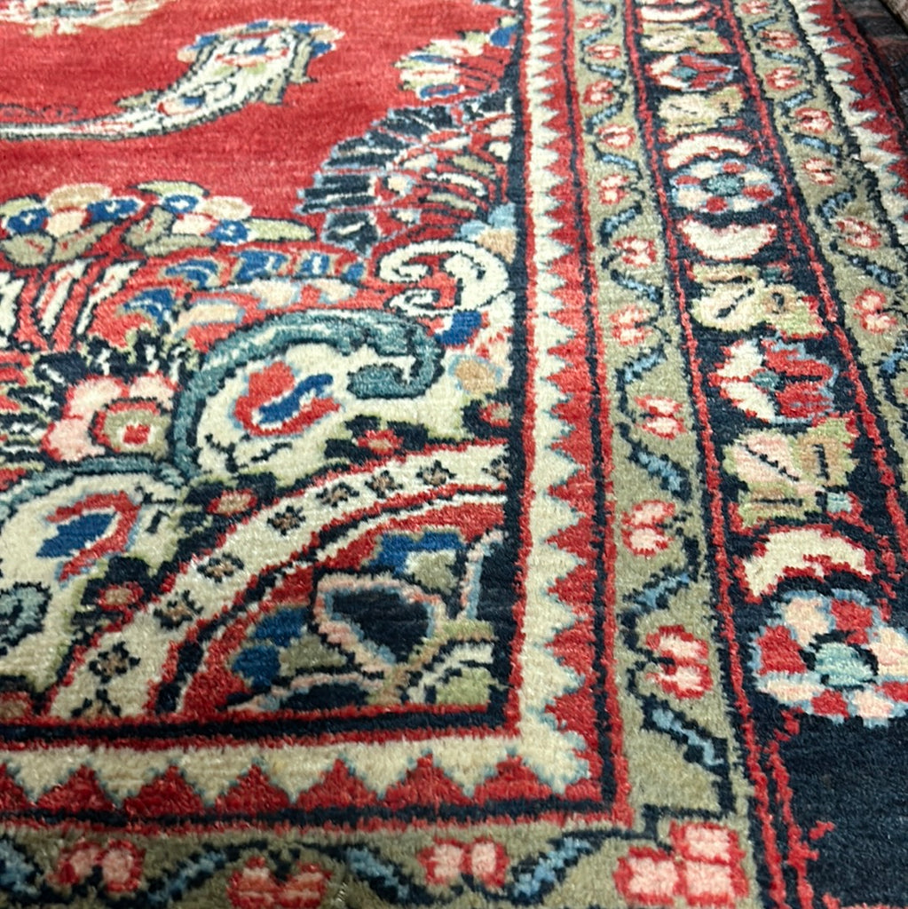 5.3 x 6.9 Red Semi Antique Persian Sarouk Rug 73943