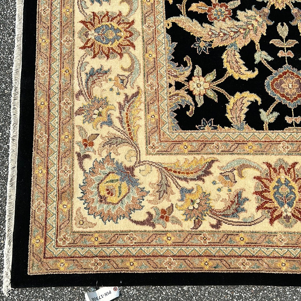 10 x 14 Quality Handmade Black Vegetable Dyed Handmade Wool Rug 17308