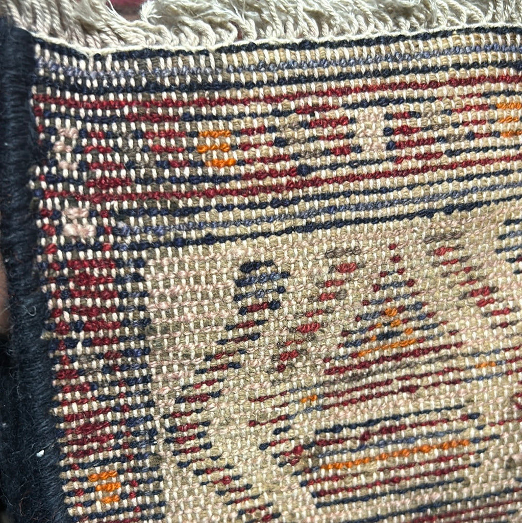 3.7 x 13.10 Navy Blue Persian Hamadan Runner Rug 81483