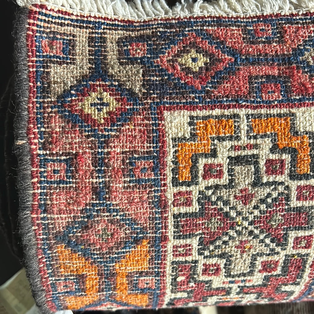 4.3 x 10.2 Ivory Persian Hamadan Style Area Runner Rug 81799