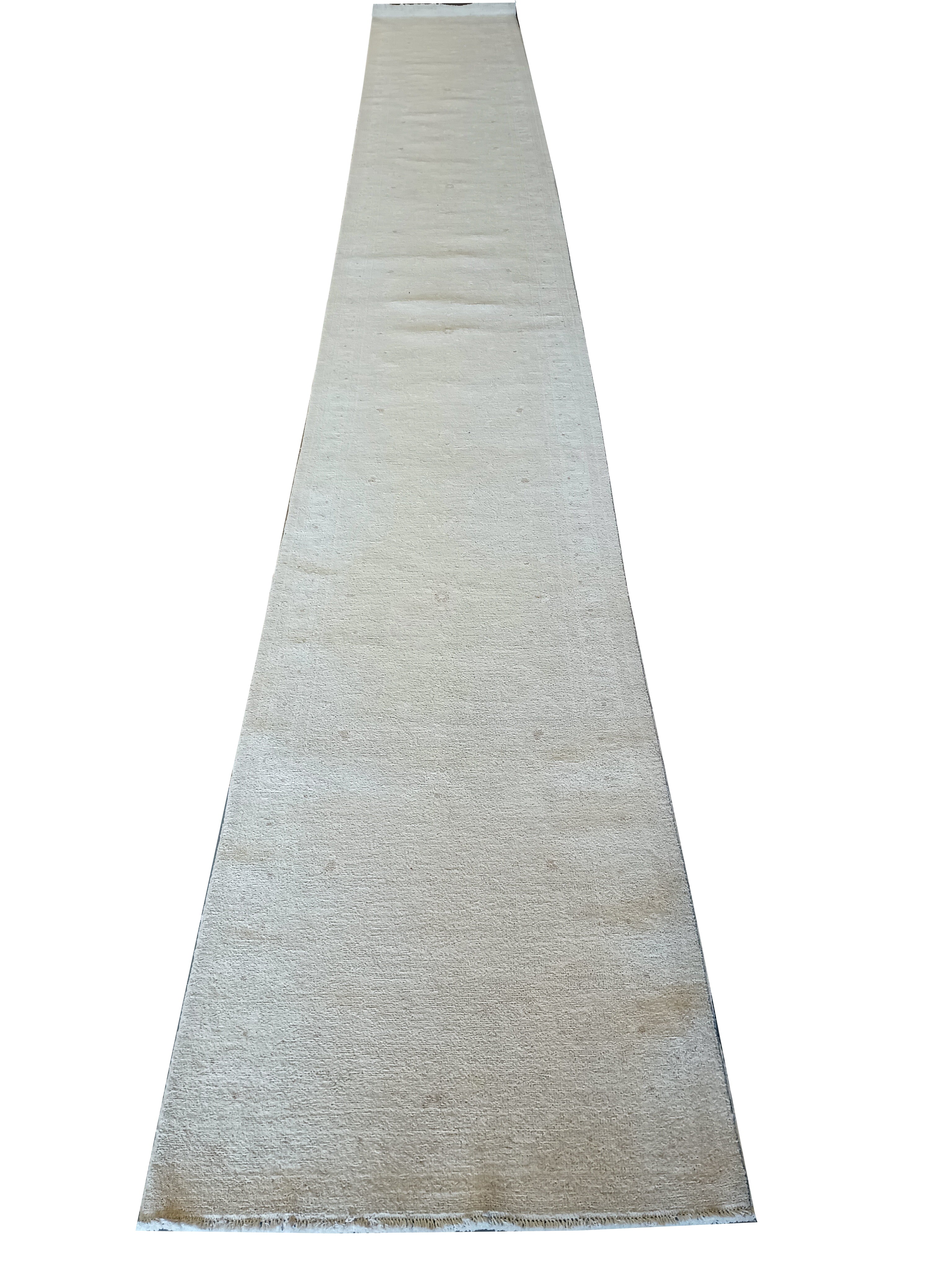 Pastel Wool Runner Rug 20' Feet Long Contemporary Transitional Runner Hand-Knotted Wool Pale ...