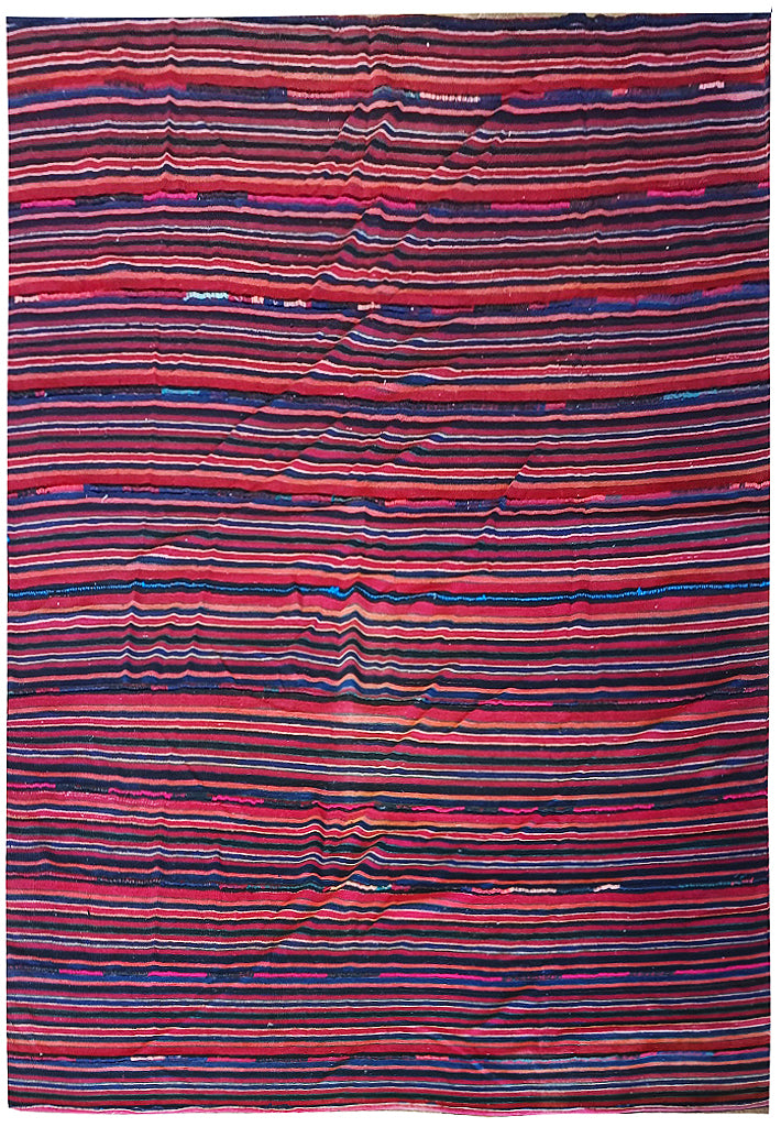 7.10 x 8.7 CONTEMPORARY TRANSITIONAL KILIM RUG Handmade Afghanistan Wool Flat Weave Carpet #F-5926