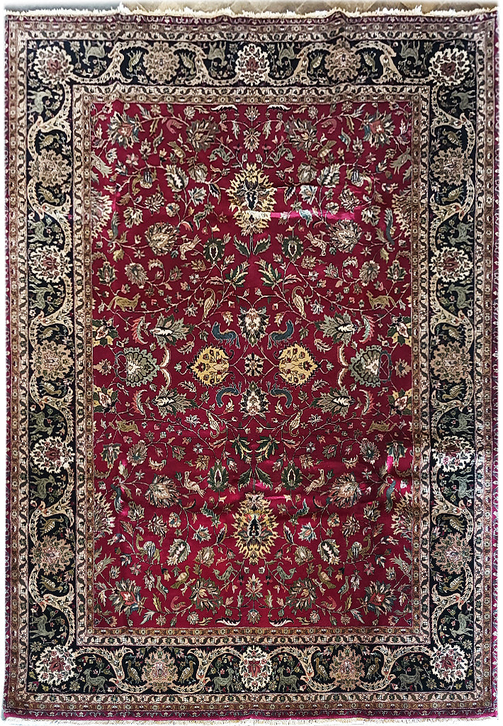 9.0 x 12.3 Persian Mashad Rug Birds #F-5942