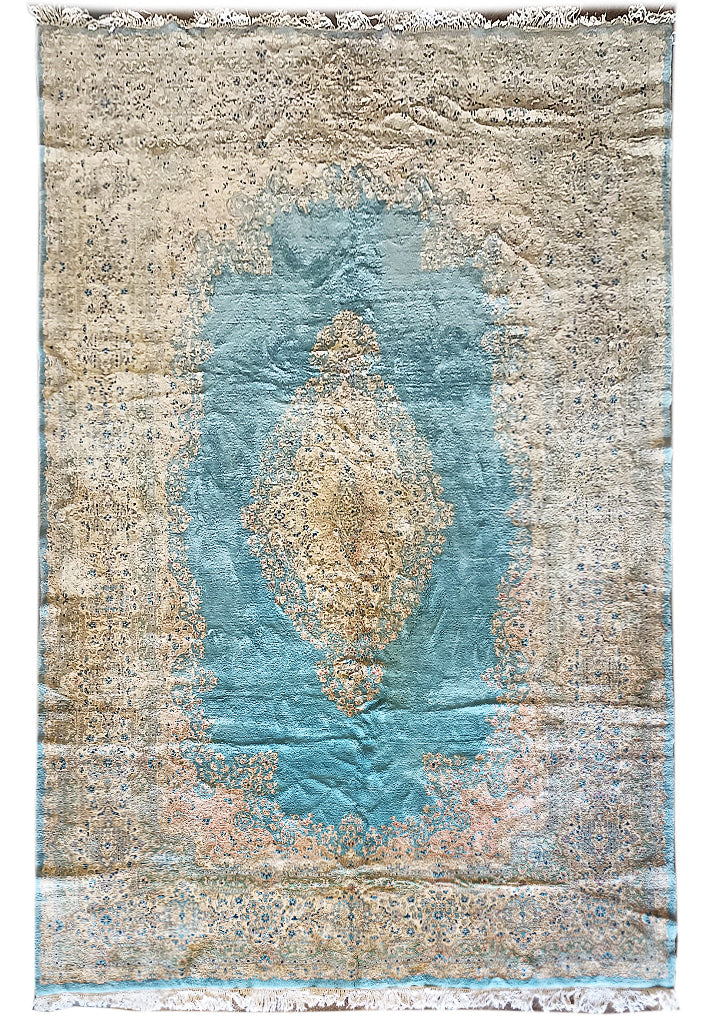 9.10 x 16 Persian Kerman Rug Light BLUE #F-5944