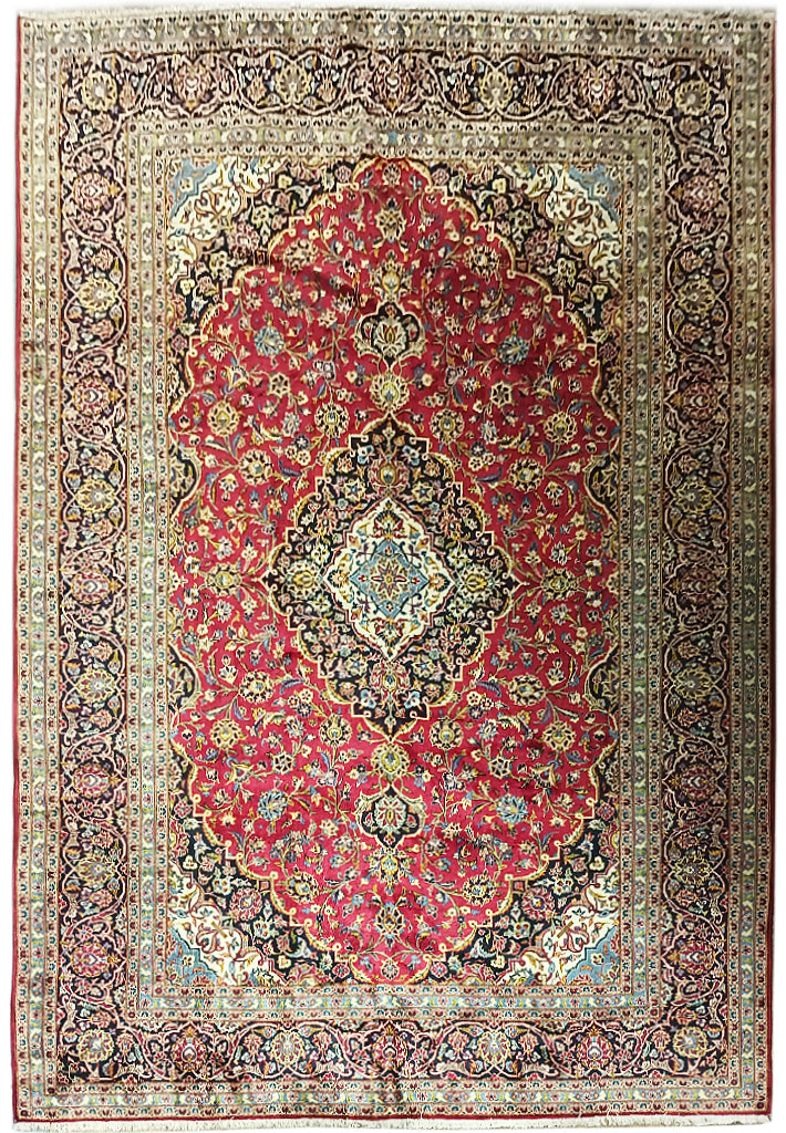 9.6 x 13 Pre Owned Persian Kashan rug SHARK TANK CARPET #F-5963