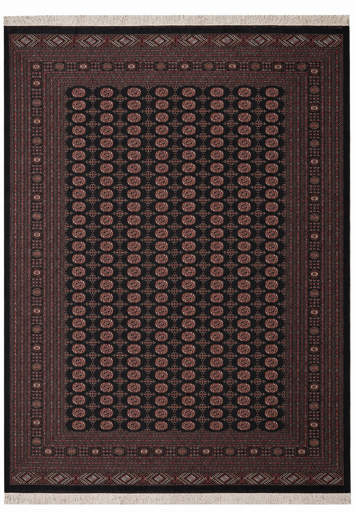 10 x 14 Black Afghan Hand Knotted Wool Rug Tribal Geometric Oriental Carpet PIX-17424