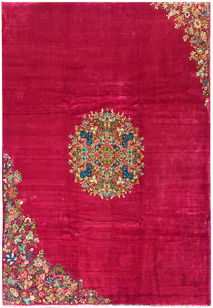 9.3 x 12.8 ESTATE RUG Persian Kerman Art Deco Pattern No Border #F-6026