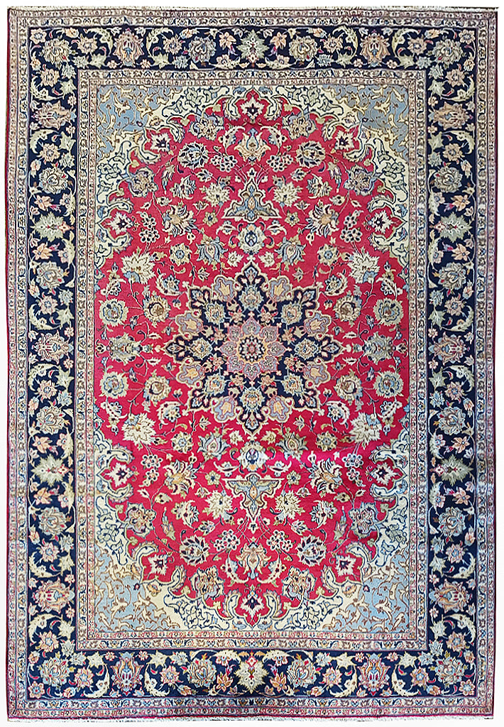 9.4 x 13.4 Genuine Persian Esfahan Najaf Wool Rug #F-6067