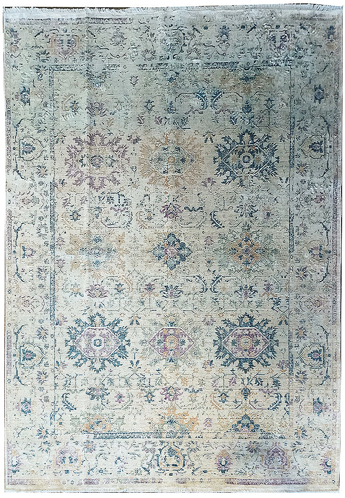 5' x 7' New Turkish Made Oushak rug Pale Light BLue  #F-6092