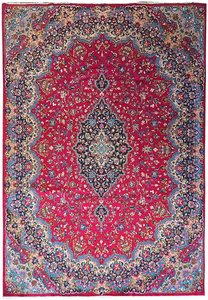9.3 x 12.6 Traditional Persian Mashad Rug #F-6159