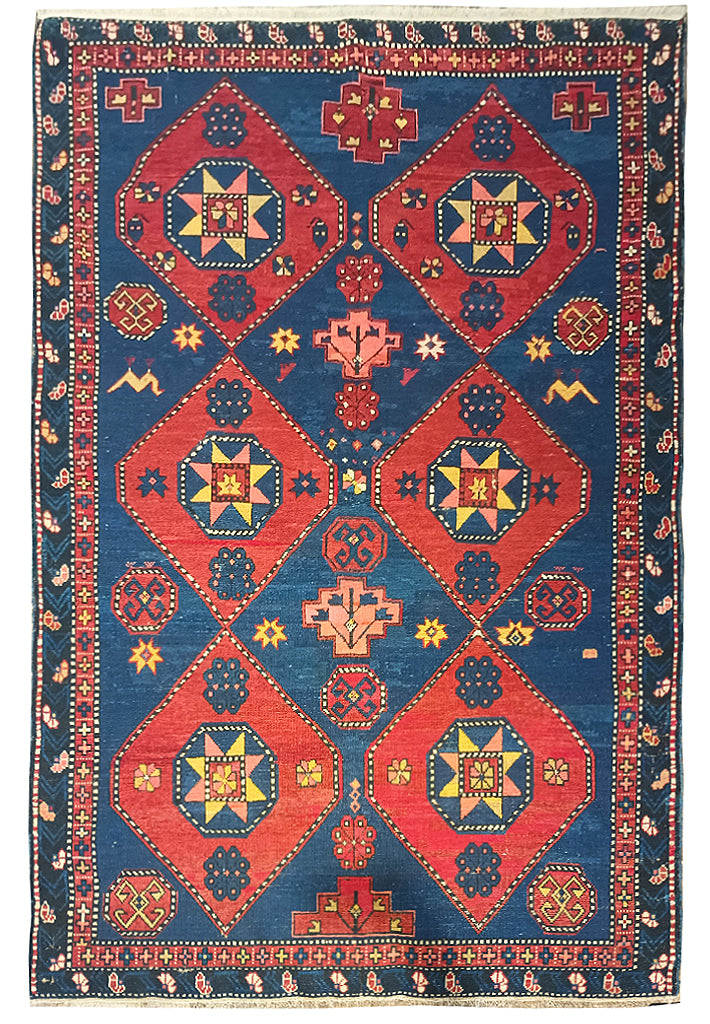 5.0 x 7.5 Semi Antique Persian Kurdistan Rug #F-6218