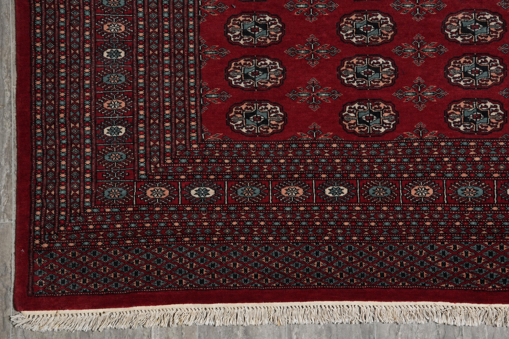 8 x 9 Feet Squarish Bokhara Rug Hand-Knotted Pakistan #F-3121