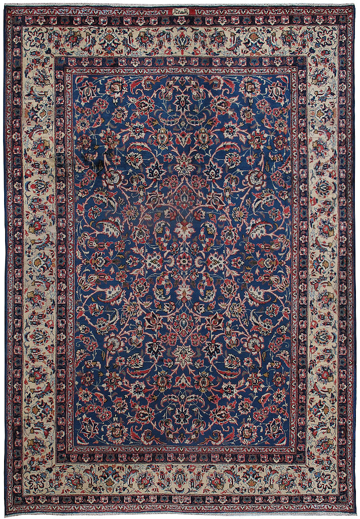 8.3 x 11.6 SIGNED Persian Handmade Rug  BLUE #F-6841