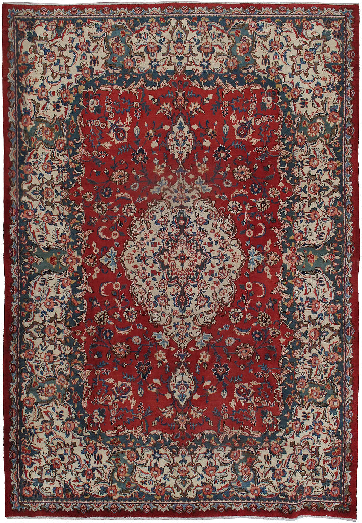 8.5 x 11.5 SEMI-ANTIQUE SIGNED Persian Tabriz Rug 1980's SALE #F-6842