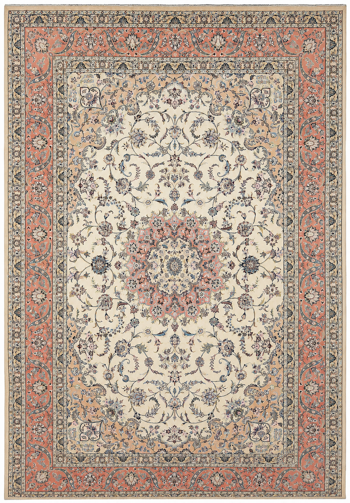 13 x 19.6 Authentic Persian High Quality Wool and Silk Tabriz Large Rug 500+ KPSI Iran #PIX-771