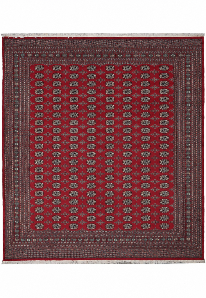 8 x 9 Feet Squarish Bokhara Rug Hand-Knotted Pakistan #F-3121