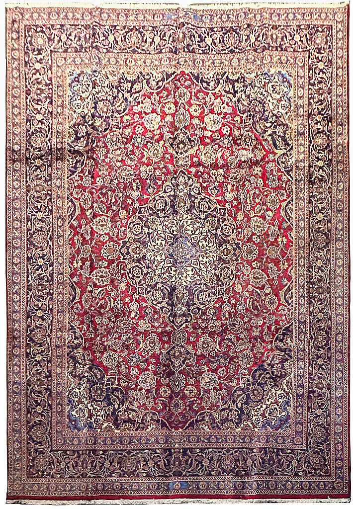 9.4 x 12.8 QUALITY Persian KASHAN PERFECT RUG 7006